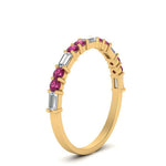 Load image into Gallery viewer, Baguette And Round Thin Stack Band
