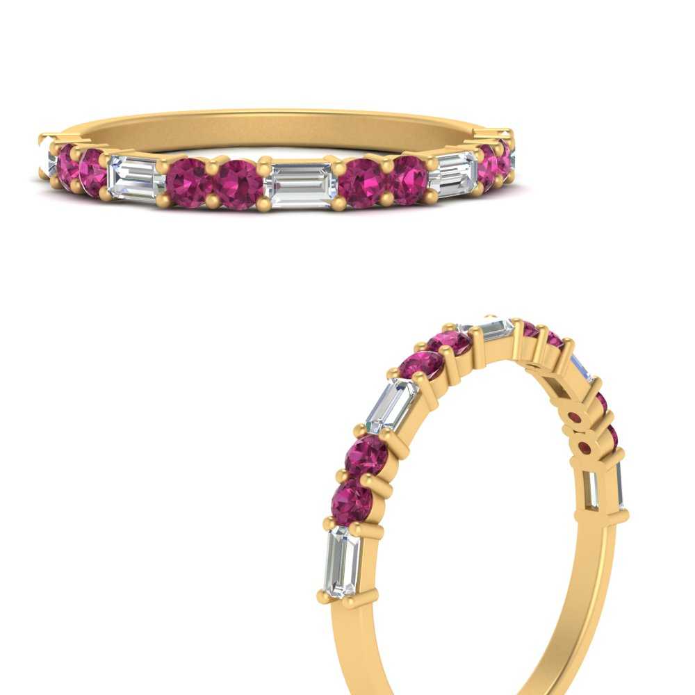 Baguette And Round Thin Stack Band