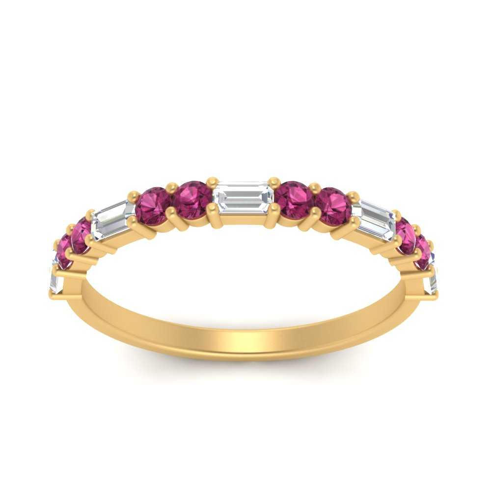 Baguette And Round Thin Stack Band