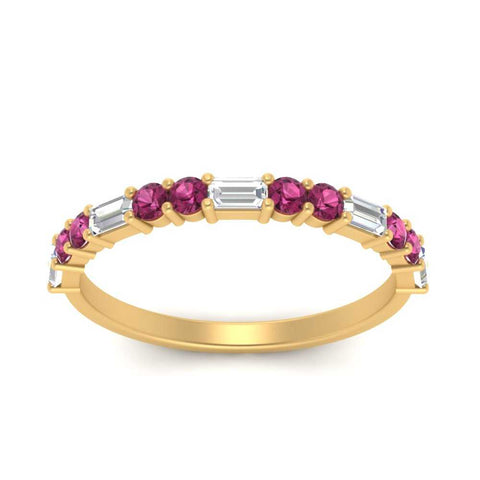 Baguette And Round Thin Stack Band