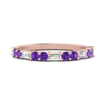 Load image into Gallery viewer, Baguette And Round Thin Stack Band
