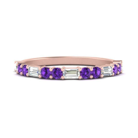 Baguette And Round Thin Stack Band