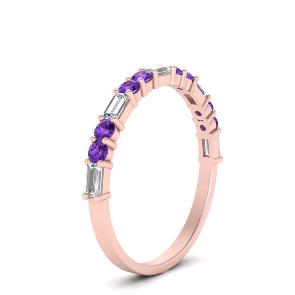 Baguette And Round Thin Stack Band