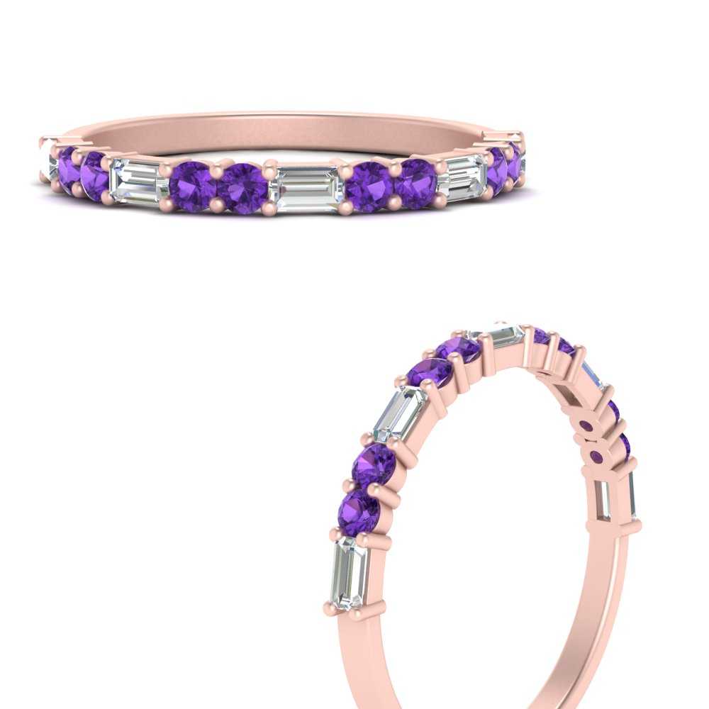 Baguette And Round Thin Stack Band