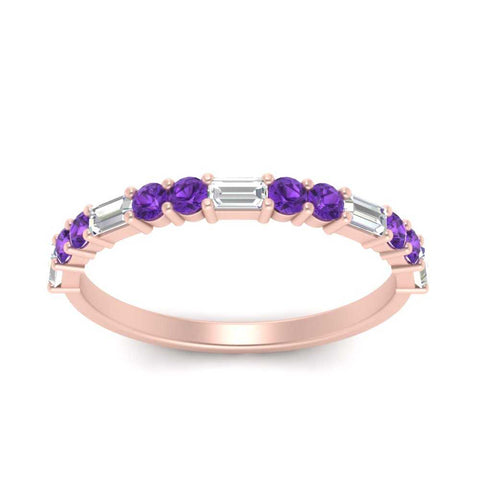 Baguette And Round Thin Stack Band