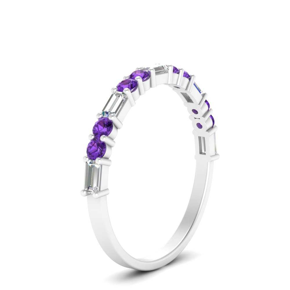 Baguette And Round Thin Stack Band