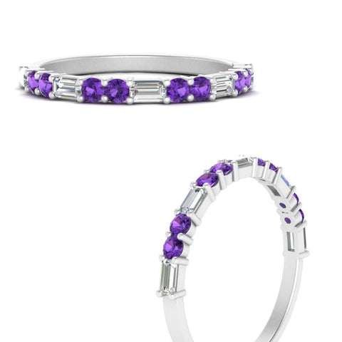 Baguette And Round Thin Stack Band
