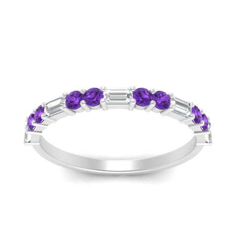 Baguette And Round Thin Stack Band