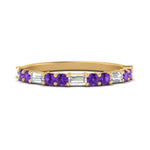 Load image into Gallery viewer, Baguette And Round Thin Stack Band
