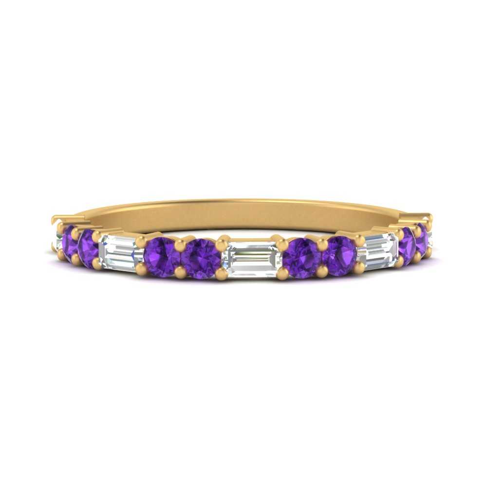 Baguette And Round Thin Stack Band