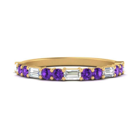 Baguette And Round Thin Stack Band