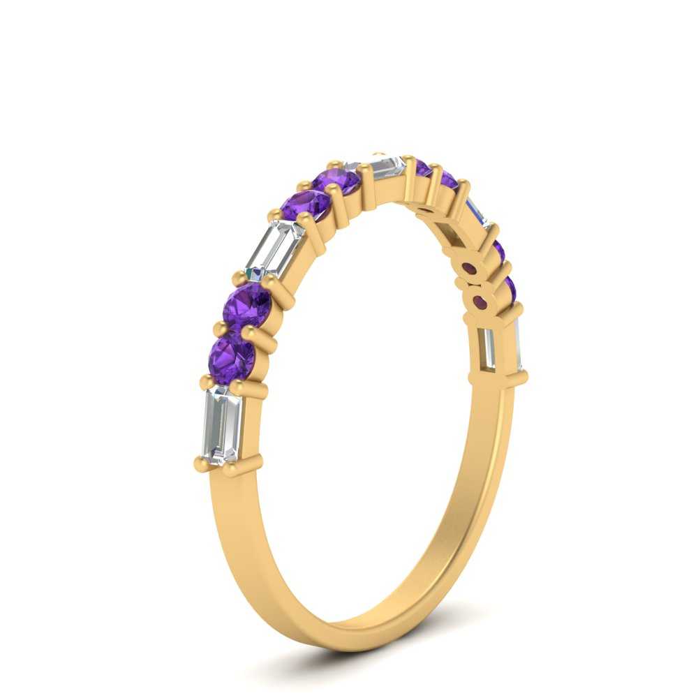 Baguette And Round Thin Stack Band