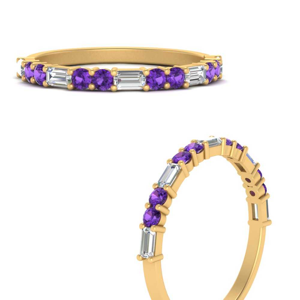 Baguette And Round Thin Stack Band