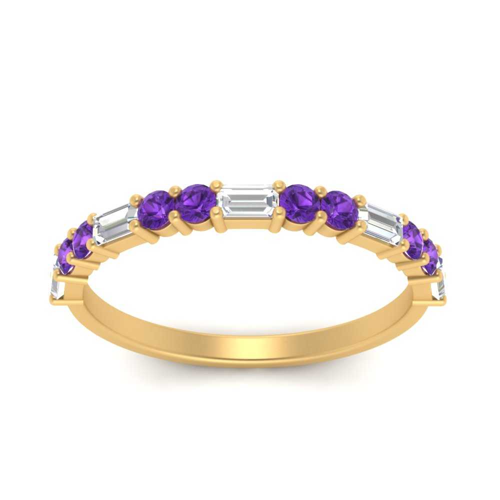 Baguette And Round Thin Stack Band