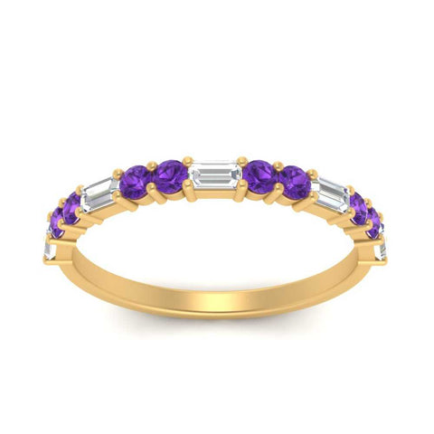 Baguette And Round Thin Stack Band