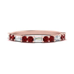 Load image into Gallery viewer, Baguette And Round Thin Stack Band
