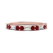 Baguette And Round Thin Stack Band