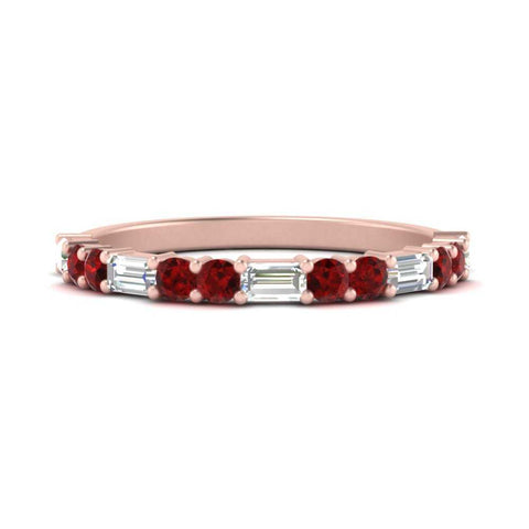 Baguette And Round Thin Stack Band