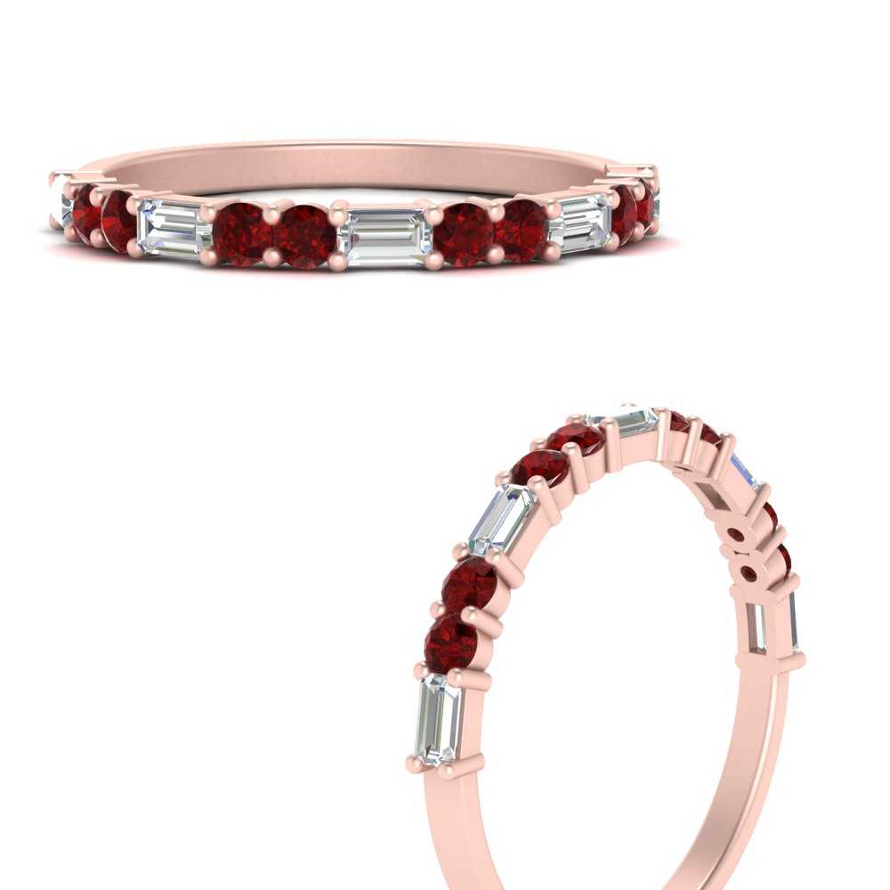 Baguette And Round Thin Stack Band