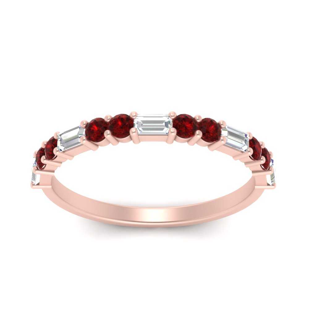 Baguette And Round Thin Stack Band