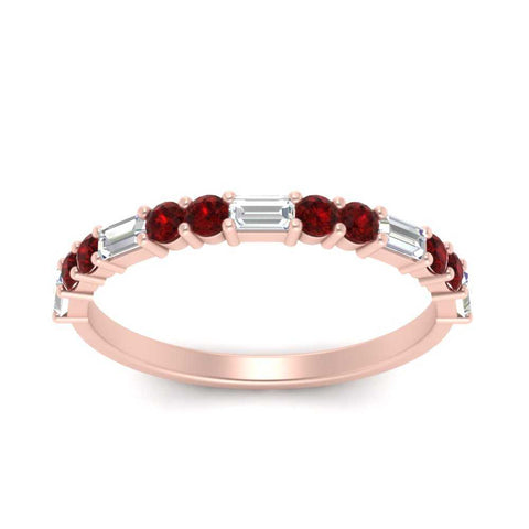 Baguette And Round Thin Stack Band