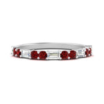 Load image into Gallery viewer, Baguette And Round Thin Stack Band
