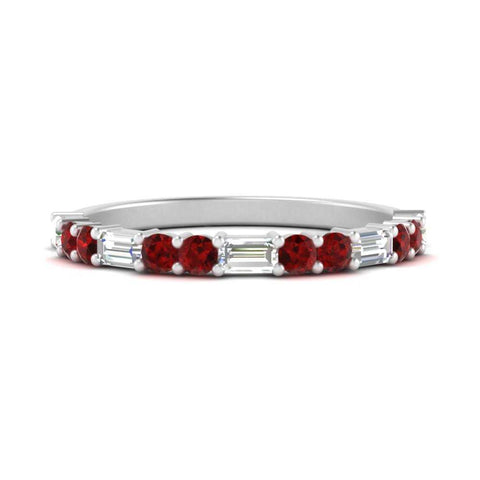Baguette And Round Thin Stack Band