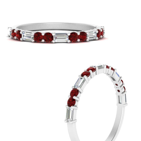 Baguette And Round Thin Stack Band