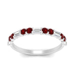 Load image into Gallery viewer, Baguette And Round Thin Stack Band
