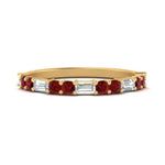 Load image into Gallery viewer, Baguette And Round Thin Stack Band
