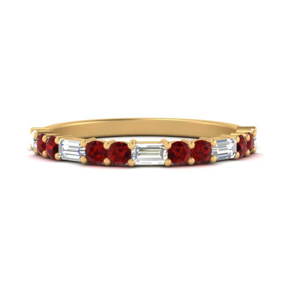 Baguette And Round Thin Stack Band