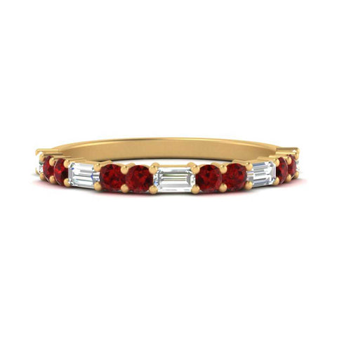 Baguette And Round Thin Stack Band