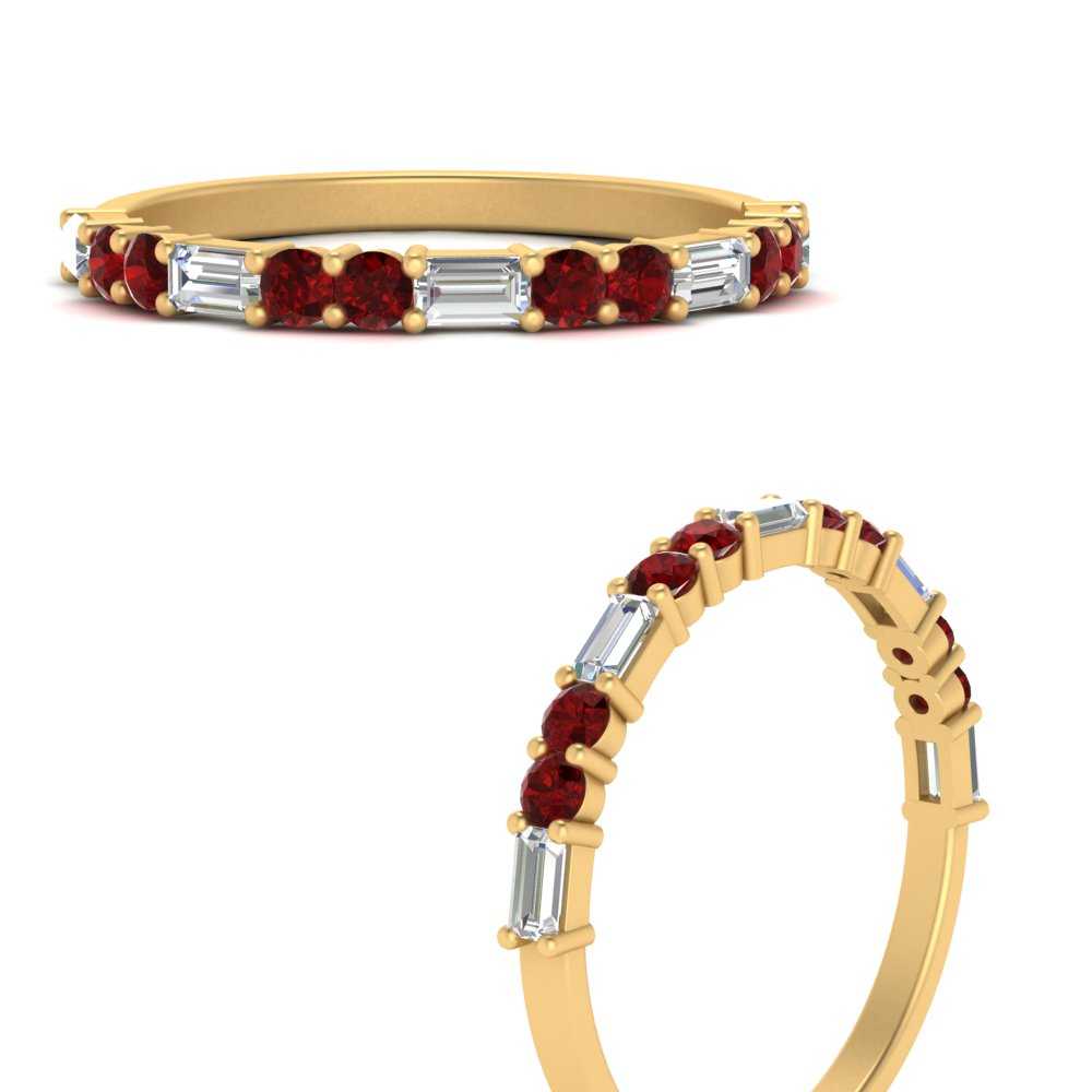 Baguette And Round Thin Stack Band