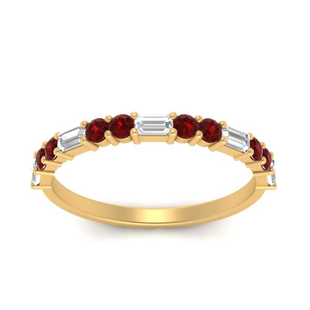 Baguette And Round Thin Stack Band