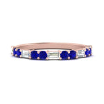 Load image into Gallery viewer, Baguette And Round Thin Stack Band
