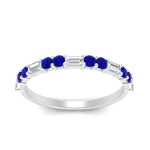 Load image into Gallery viewer, Baguette And Round Thin Stack Band
