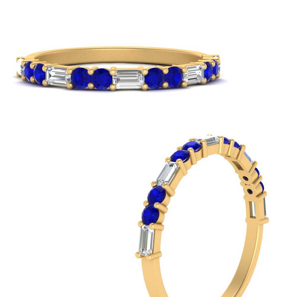 Baguette And Round Thin Stack Band