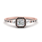 Load image into Gallery viewer, baguette-asscher-cut-halo-accented-black-diamond-engagement-ring-in-rose-gold-FD10047ASRGBLACK-NL-RG