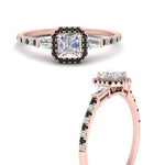 Load image into Gallery viewer, baguette-asscher-cut-halo-accented-black-diamond-engagement-ring-in-rose-gold-FD10047ASRGBLACKANGLE3-NL-RG