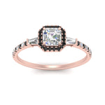 Load image into Gallery viewer, baguette-asscher-cut-halo-accented-black-diamond-engagement-ring-in-rose-gold-FD10047ASRGBLACKANGLE5-NL-RG
