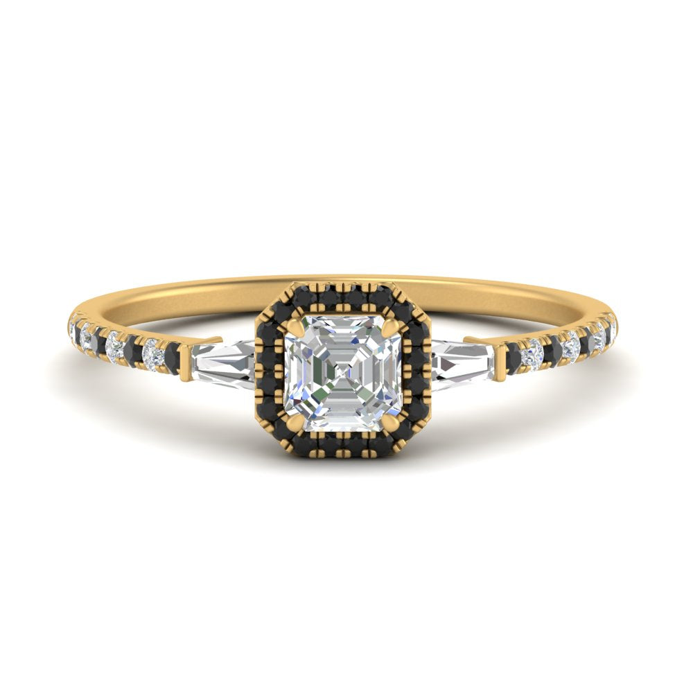 baguette-asscher-cut-halo-accented-black-diamond-engagement-ring-in-yellow-gold-FD10047ASRGBLACK-NL-YG