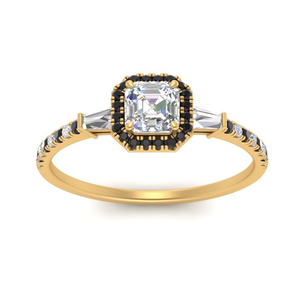 baguette-asscher-cut-halo-accented-black-diamond-engagement-ring-in-yellow-gold-FD10047ASRGBLACKANGLE5-NL-YG