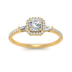 Load image into Gallery viewer, baguette-asscher-cut-halo-accented-diamond-engagement-ring-in-yellow-gold-FD10047ASRANGLE5-NL-YG