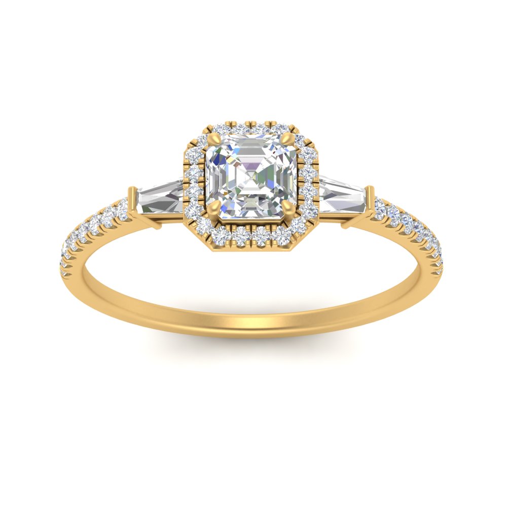 baguette-asscher-cut-halo-accented-diamond-engagement-ring-in-yellow-gold-FD10047ASRANGLE5-NL-YG