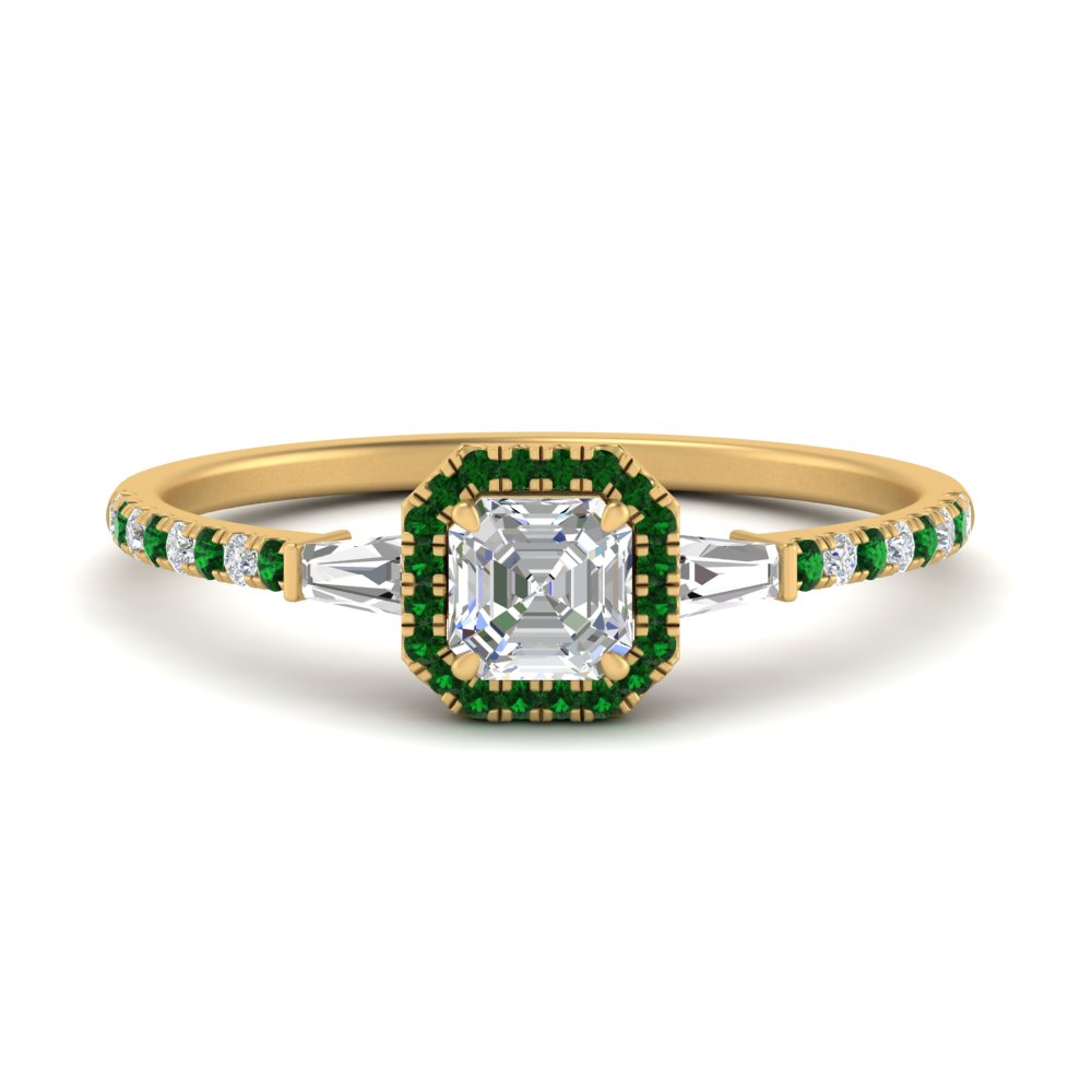 baguette-asscher-cut-halo-accented-emerald-engagement-ring-in-yellow-gold-FD10047ASRGEMGR-NL-YG