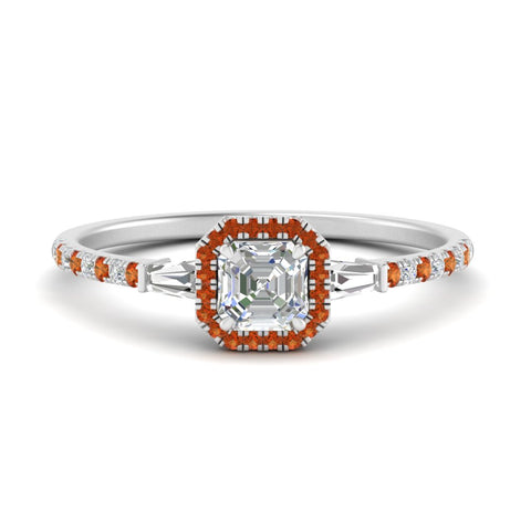 baguette-asscher-cut-halo-accented-orange-sapphire-engagement-ring-in-white-gold-FD10047ASRGSAOR-NL-WG