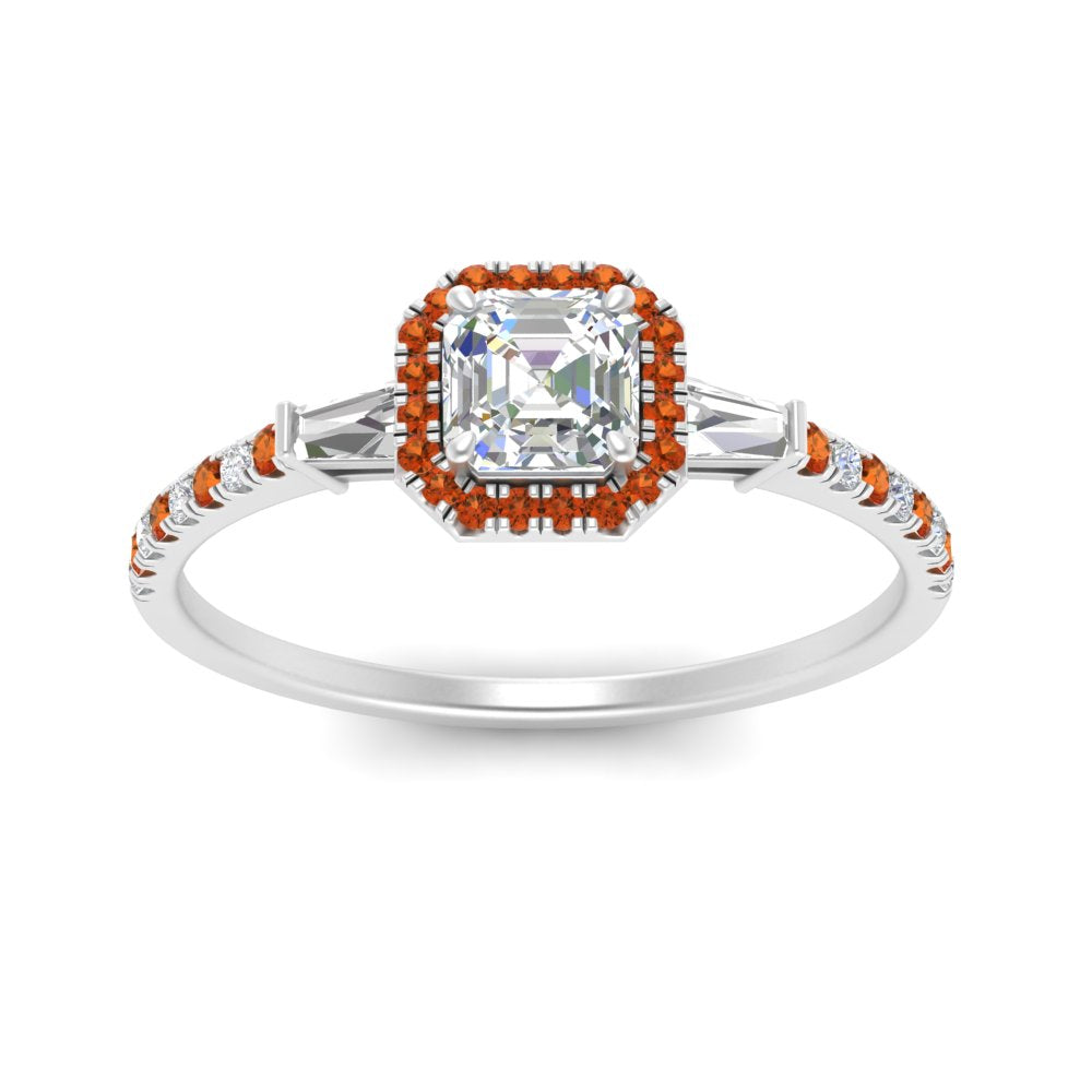 baguette-asscher-cut-halo-accented-orange-sapphire-engagement-ring-in-white-gold-FD10047ASRGSAORANGLE5-NL-WG