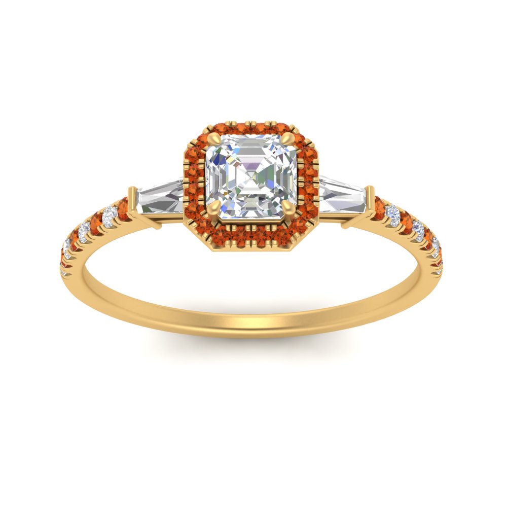 baguette-asscher-cut-halo-accented-orange-sapphire-engagement-ring-in-yellow-gold-FD10047ASRGSAORANGLE5-NL-YG