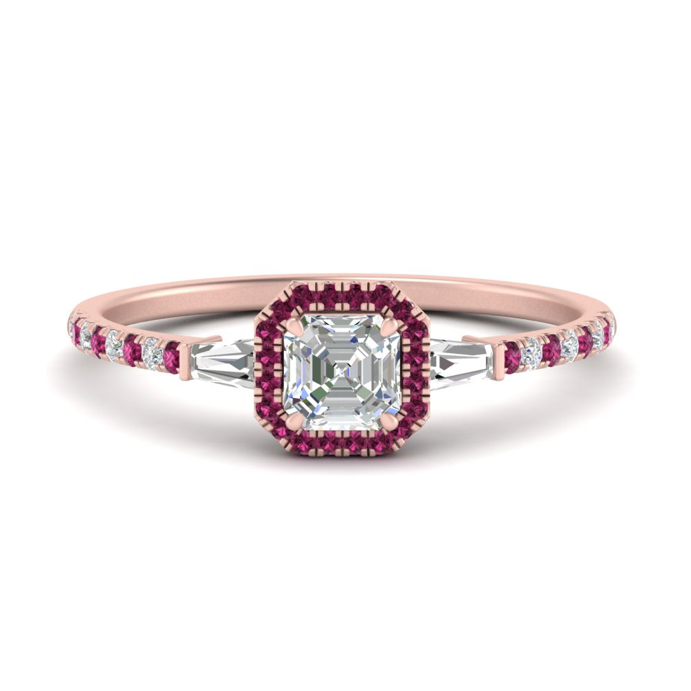 baguette-asscher-cut-halo-accented-pink-sapphire-engagement-ring-in-rose-gold-FD10047ASRGSADRPI-NL-RG