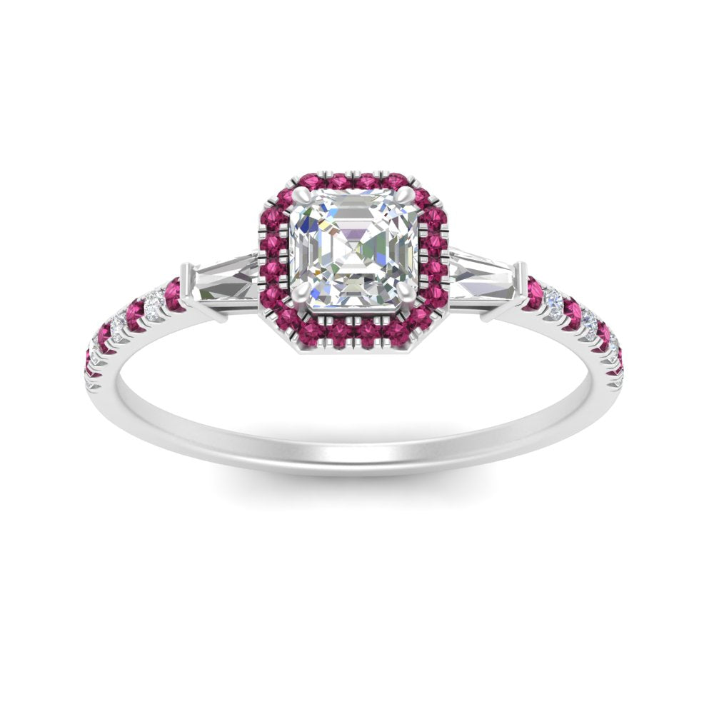 baguette-asscher-cut-halo-accented-pink-sapphire-engagement-ring-in-white-gold-FD10047ASRGSADRPIANGLE5-NL-WG
